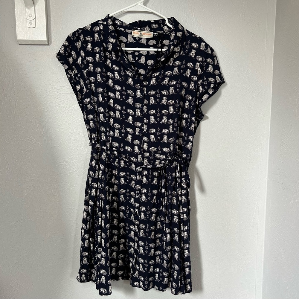 Billie & blossom Dorothy Perkins novelty animal owl fox print shirt dress